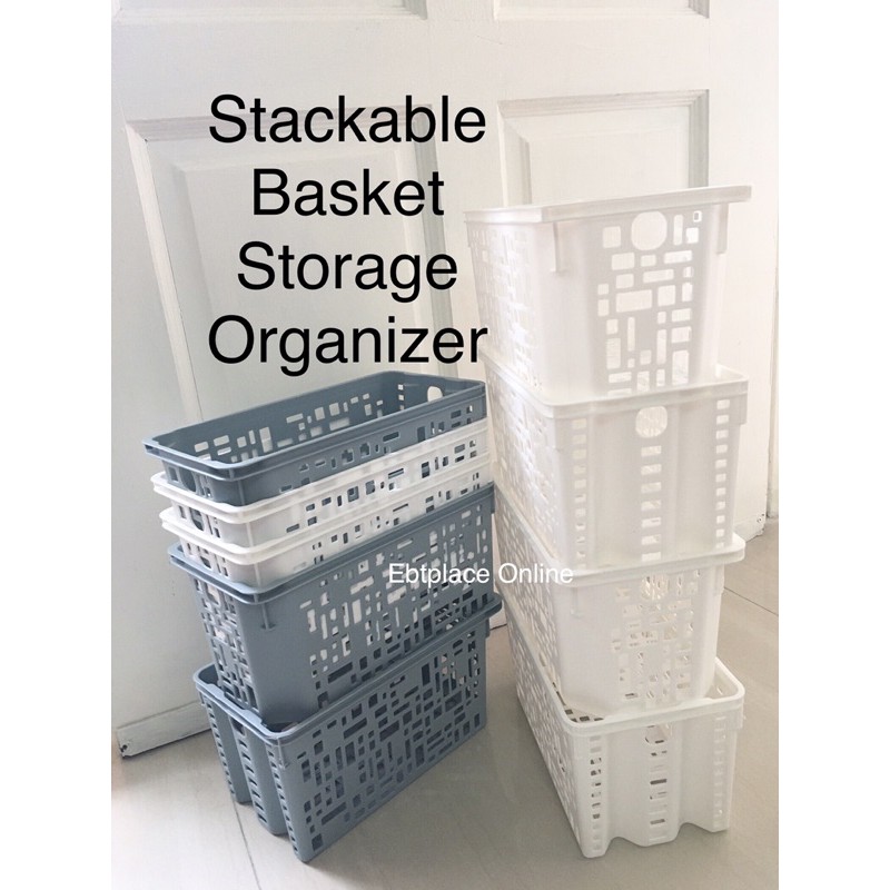 Stackable Storage Organizer Container Basket Box | Shopee Philippines