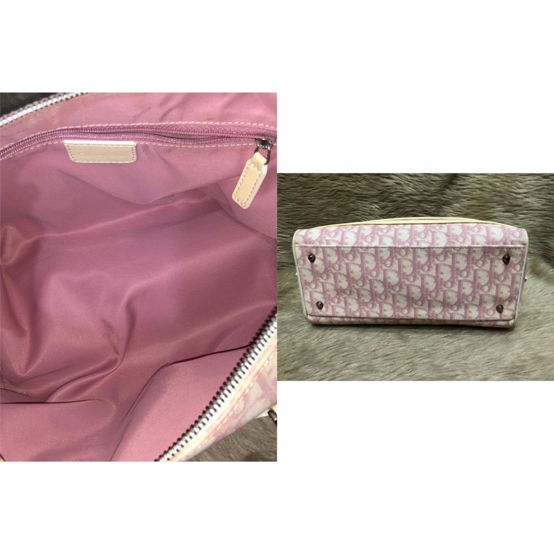 Christian Dior Pink Monogram Trotter Girly Chic Boston Bag 863136