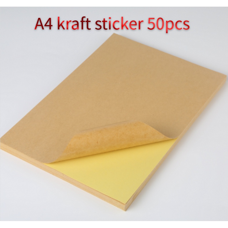 50/100 PCS A4 Sticker Paper Glossy/Matte PRINTABLE STICKER INKJET ...