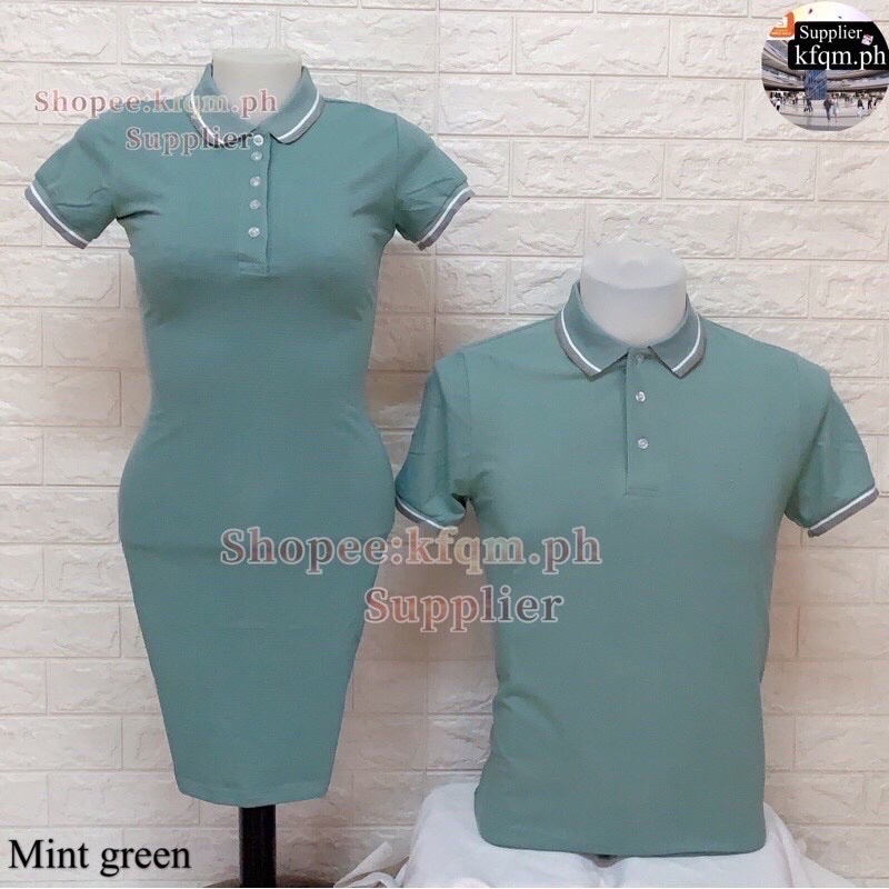 mint green family couple shirt elastic cotton ins fashion (small to ...