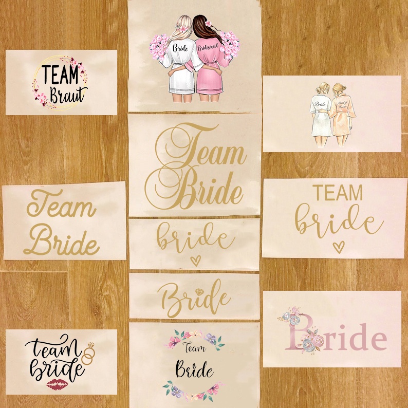 Team Bride Bachelorette Heat Transfer Stickers Wedding Decorations ...