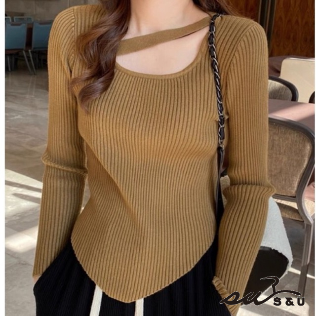 S & U New sexy Soft knitted longsleeve/ Korean fashio top/Korean style ...