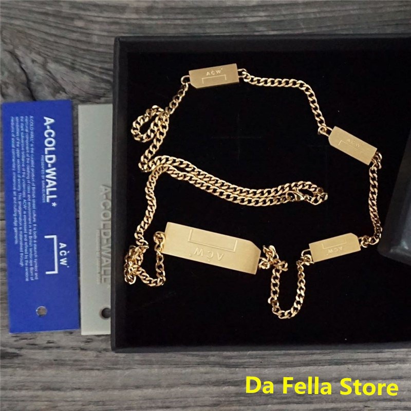 2020 A COLD WALL Necklaces Men Women Golden ACW Necklace High Quality Stainless Steel Metal Chain