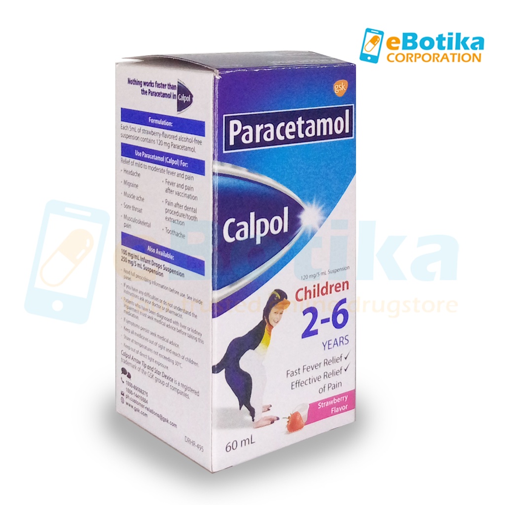 Calpol Kids 2-6 Paracetamol 60mL (Strawberry) | Pain Relief and Fever ...