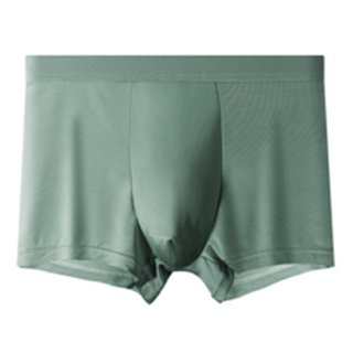 Mid-Waist Plus Size Boxer Briefs Ice Silk Seamless Men's Underwear