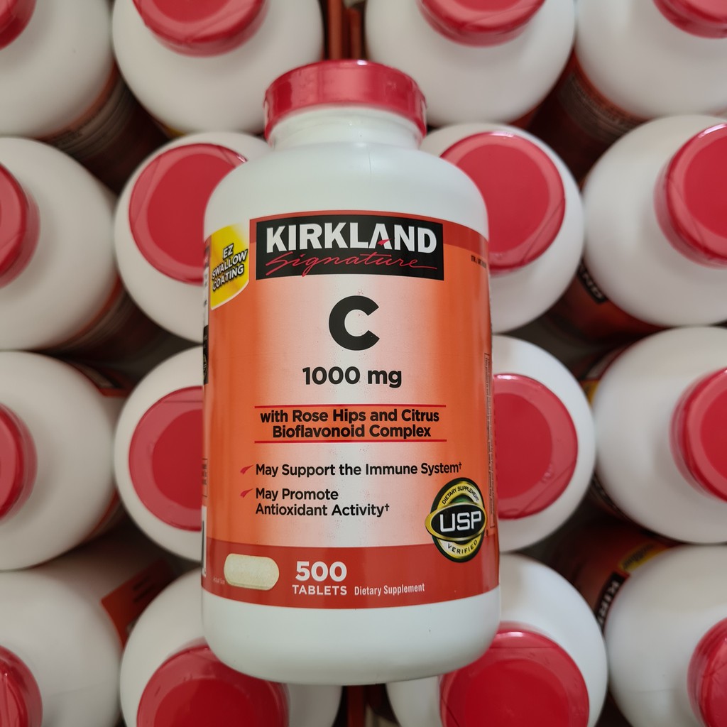 Kirkland Signature Vitamin C w/ Rose Hips 1000 mg, 500 Tabs Shopee