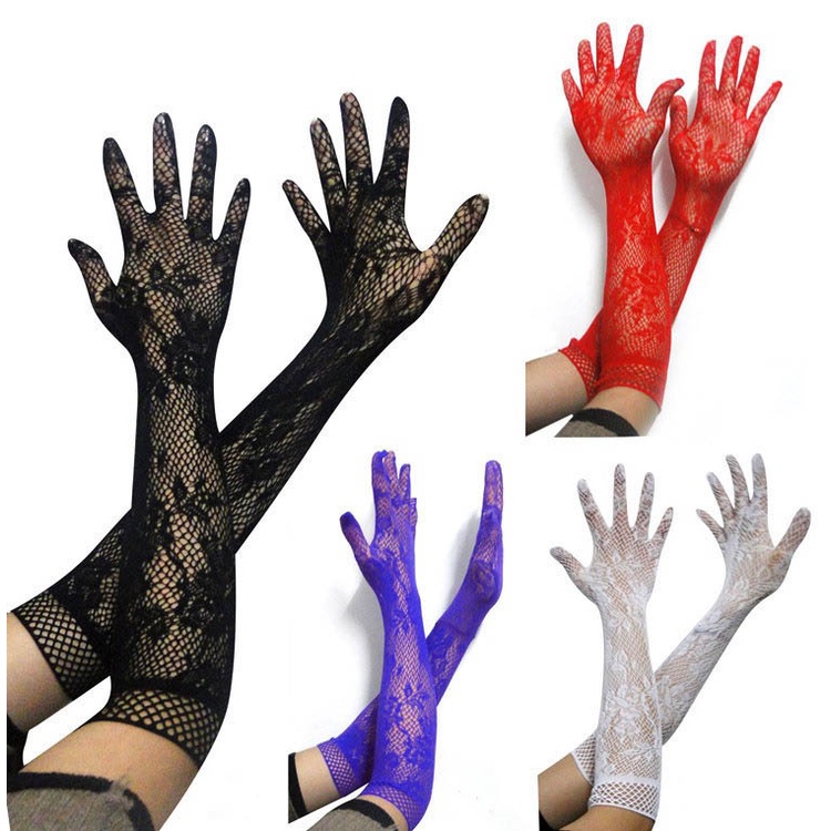 YFGSC1779 Elegant Perspective Stocking Lace Gloves Sexy Wedding Gloves