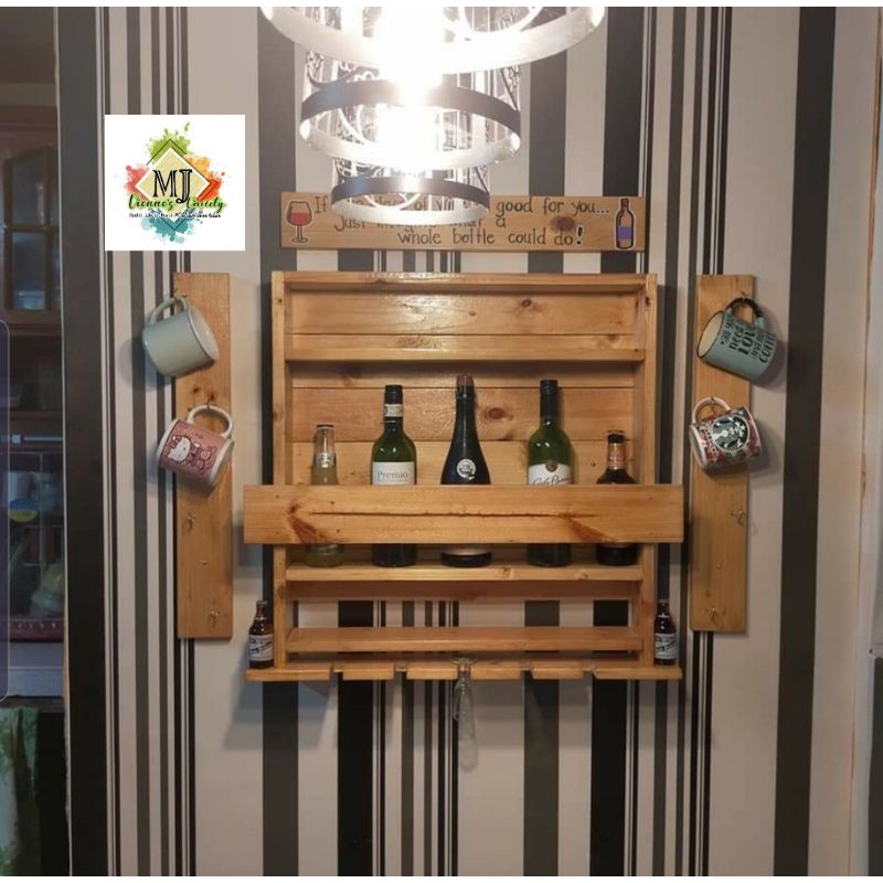 WOODE WINE RACK L 60cm W 10cm H 62cm MUGS HOLDER Shopee Philippines