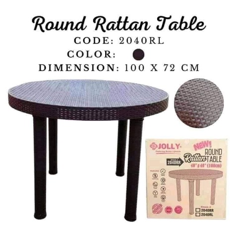 Round Coffee Rattan Table 40 inches Heavy Duty Dining Table Minimalist ...