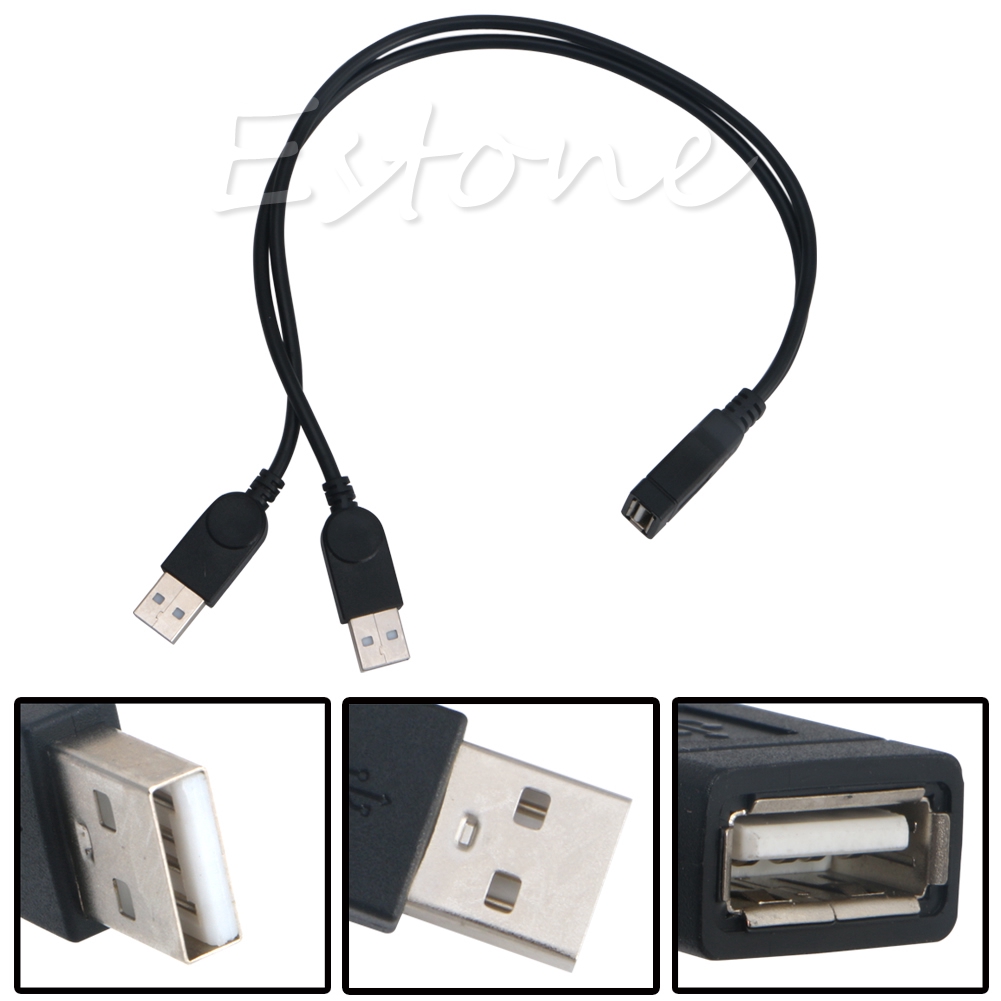 New Usb 2 0 Female To 2 Dual Male Jack Y Splitter Hub Cord Adapter Cable 26cm Shopee Philippines