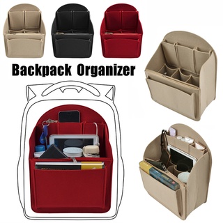 Khaki Felt Handbag Insert Multiple Pocket Organizer Bag
