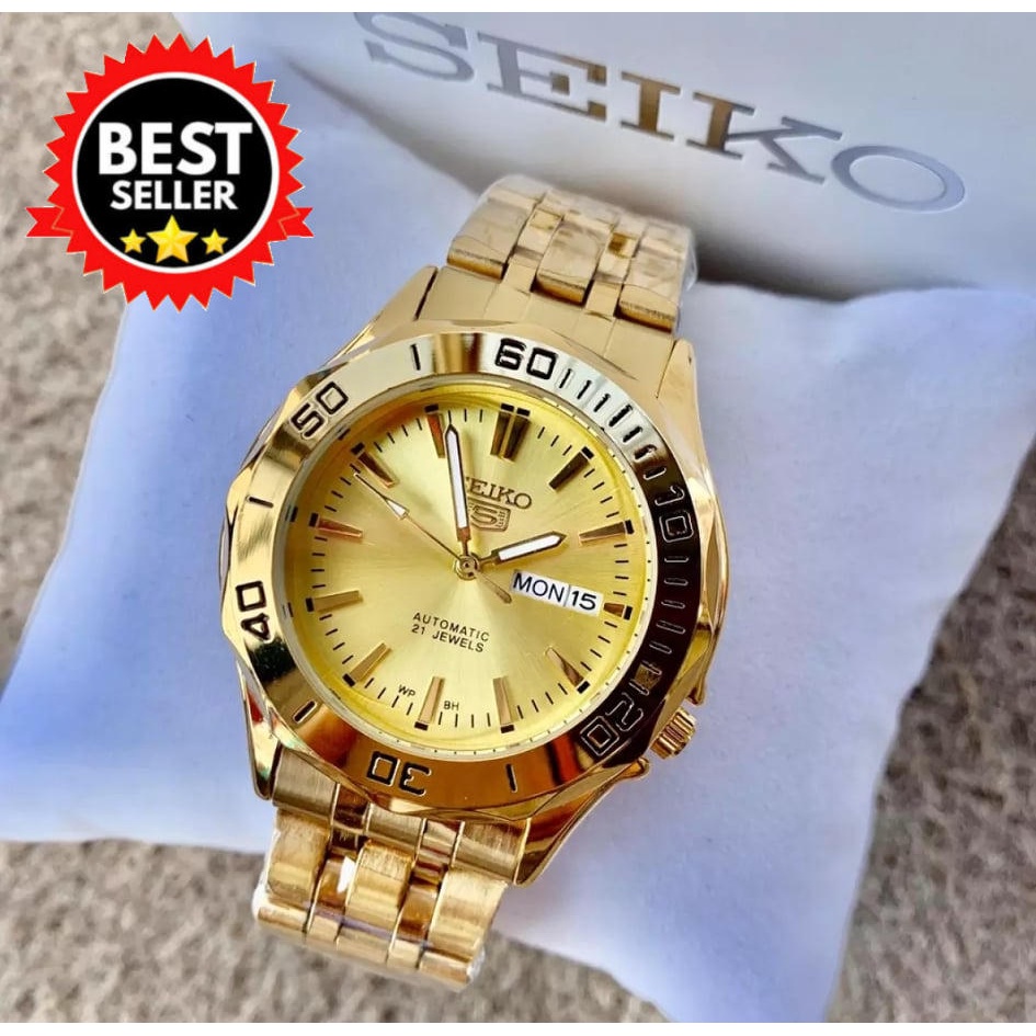 Seiko 5 automatic online gold plated