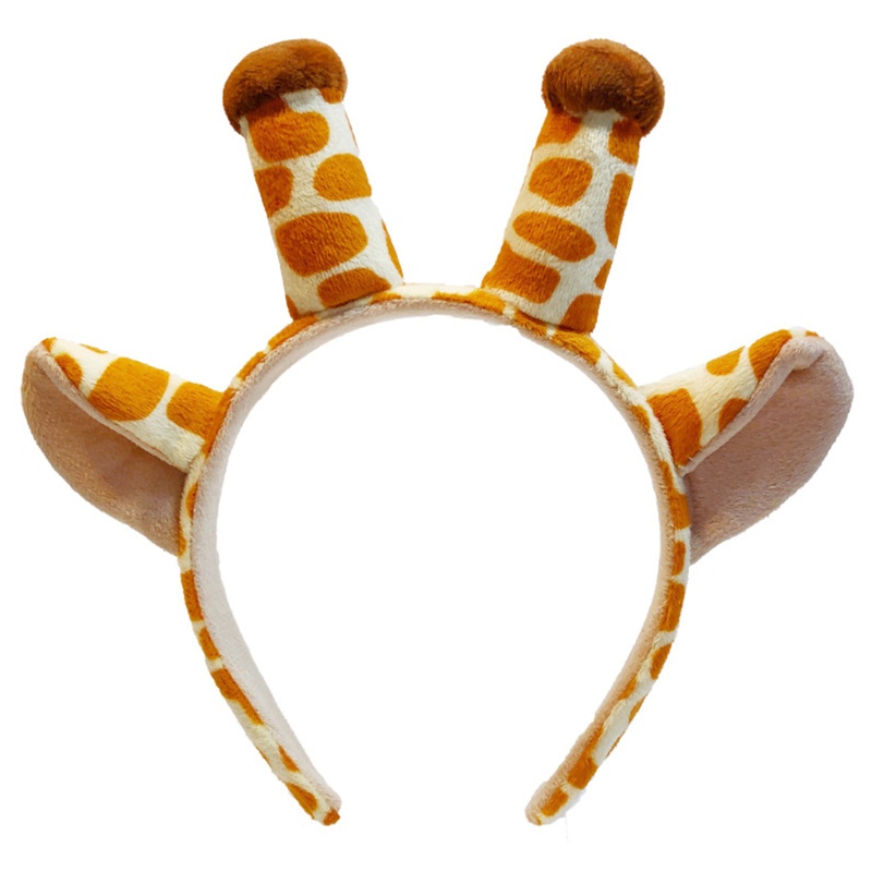 blg Plush Giraffe Ears and Horns Headband Funny Animal Cosplay Theme