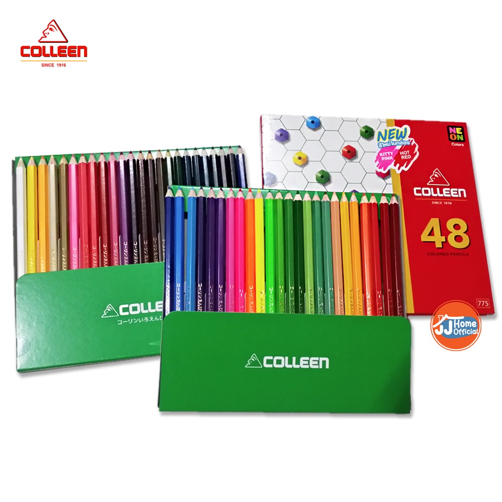Colleen Colored Pencils 48 Colors Real 1 Wood Chlorine Color | Shopee ...