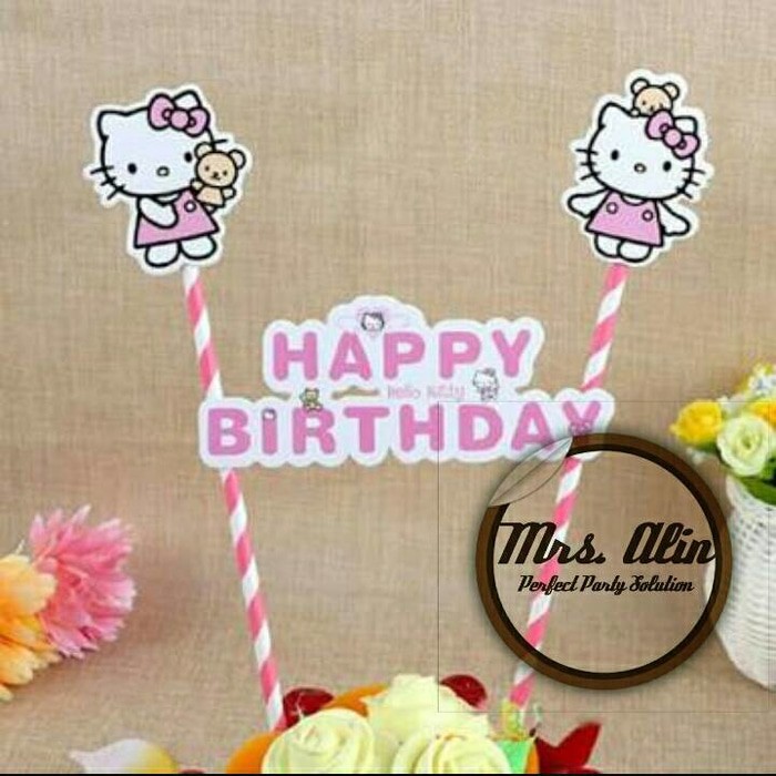 Hello Kitty Cake Topper / Happy Birthday Cake Topper Shopee Philippines
