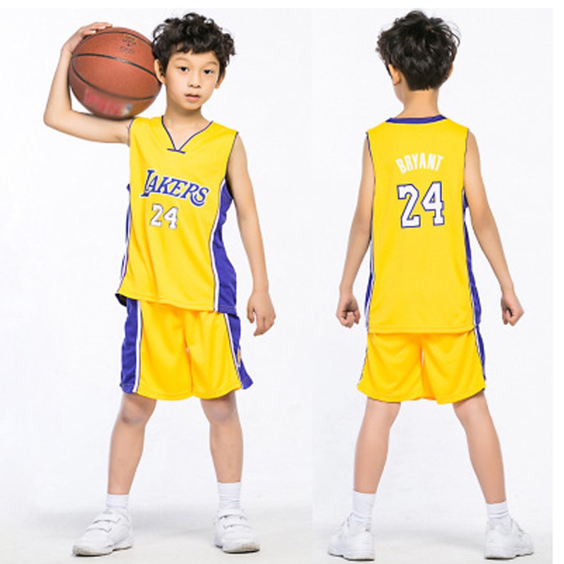 ❄ NBA Lakers Jersey 24 Kobe Bryant Jersey Kids Tops Shorts Jersey Set  Children Basketball Uniform Jersi