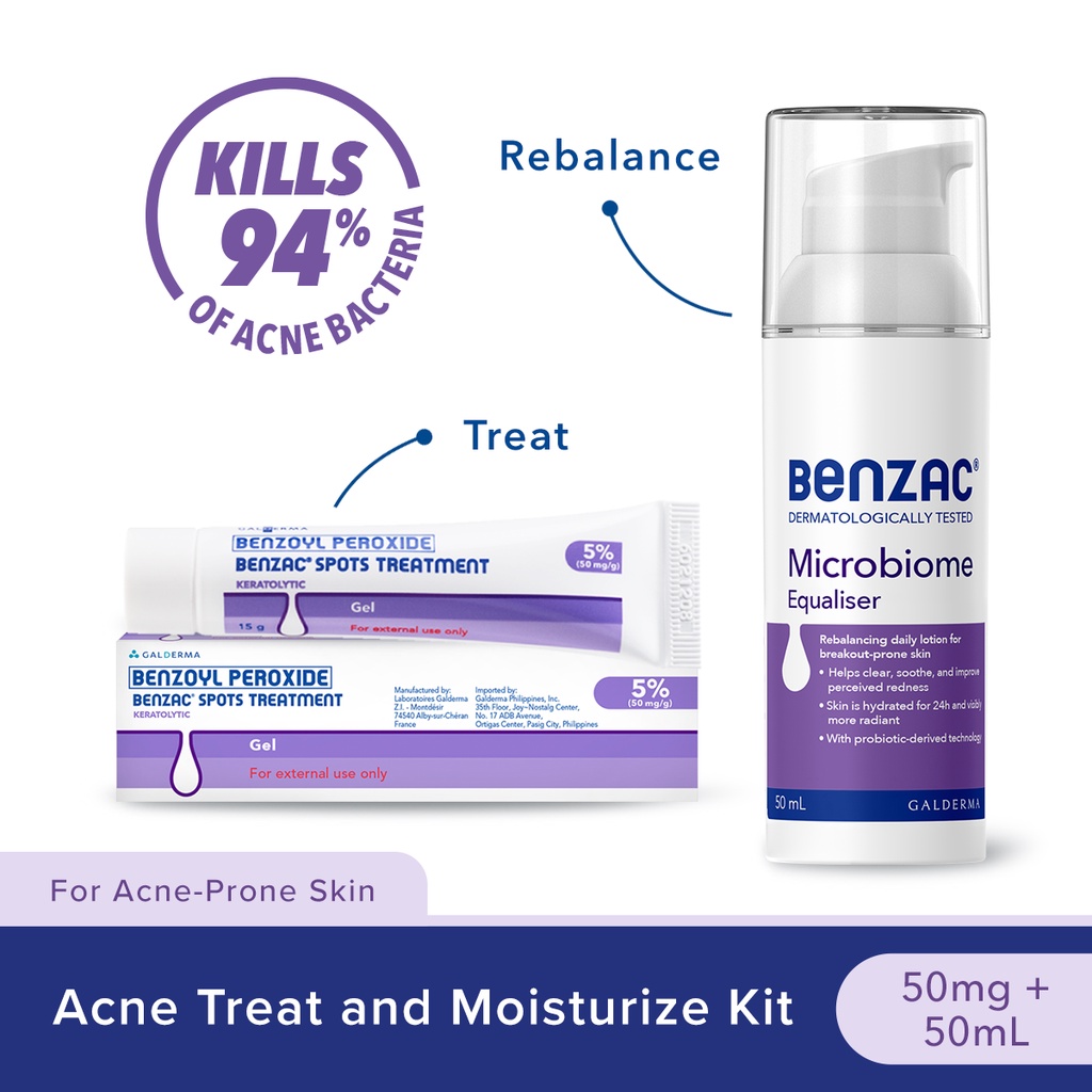 Benzac Acne Treat and Soothing Kit (Benzoyl Peroxide Acne Treatment Gel 5 + Microbiome