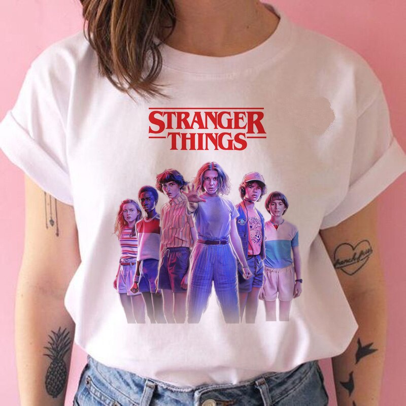 Tee shirt stranger online things fille