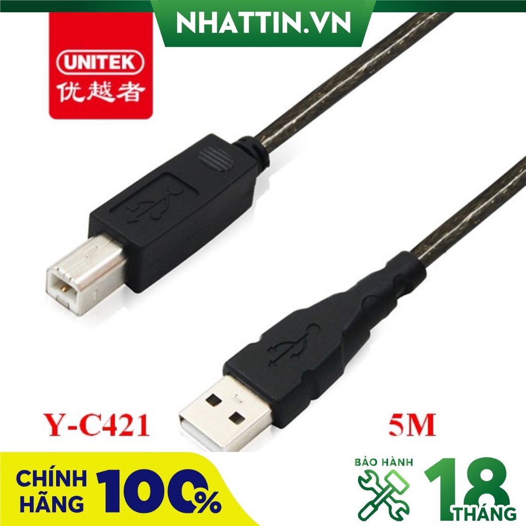 Genuine Unitek Y-C421 5m printer and can USB signal cable | Shopee ...