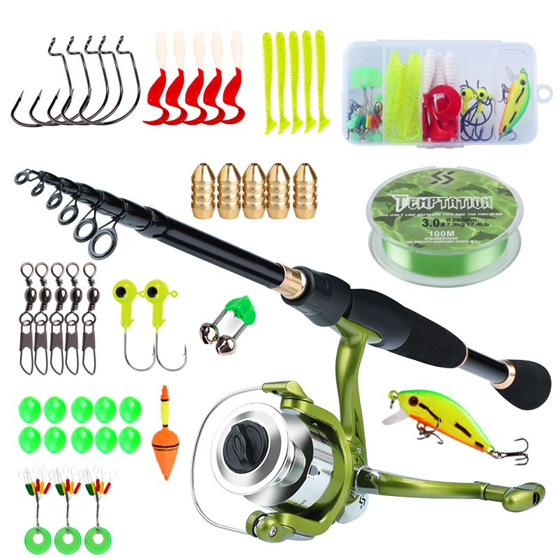 Sougayilang 1.8M Fishing Rod Reel Set Joran Pancing EVA Handle Glass ...