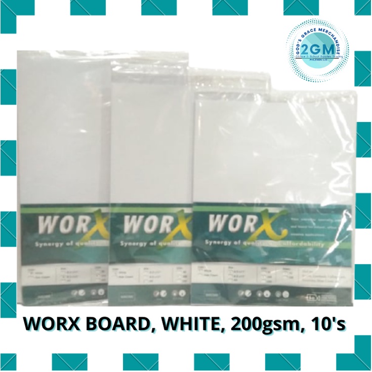 WORX BOARD SPECIALTY PAPER, 200gsm, 10's (WHITE AND PALE CREAM) SIZES