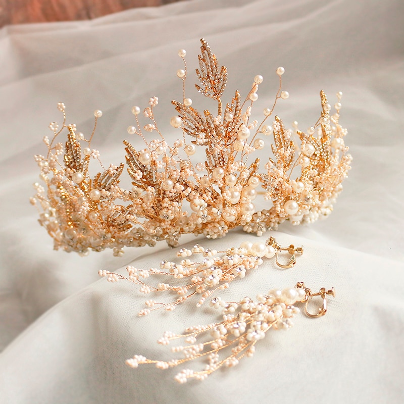 Many Style Gold Color Crystal Simulated Pearl Hair Comb For