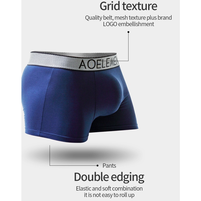 Men's Underpants U Convex Privacy Separation Boxers Breathable Mid ...