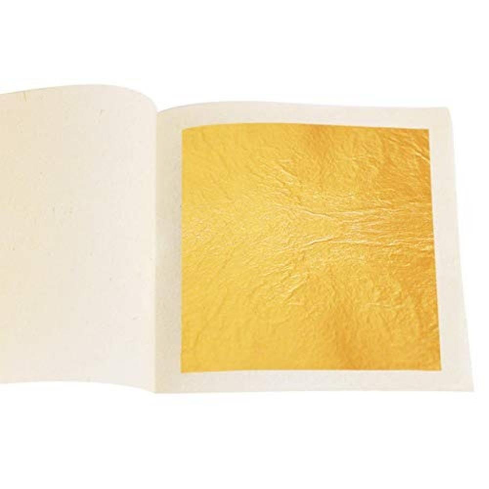10 Sheets 24K Edible Gold Leaf Sheets Yellow Real Gold for Crafts