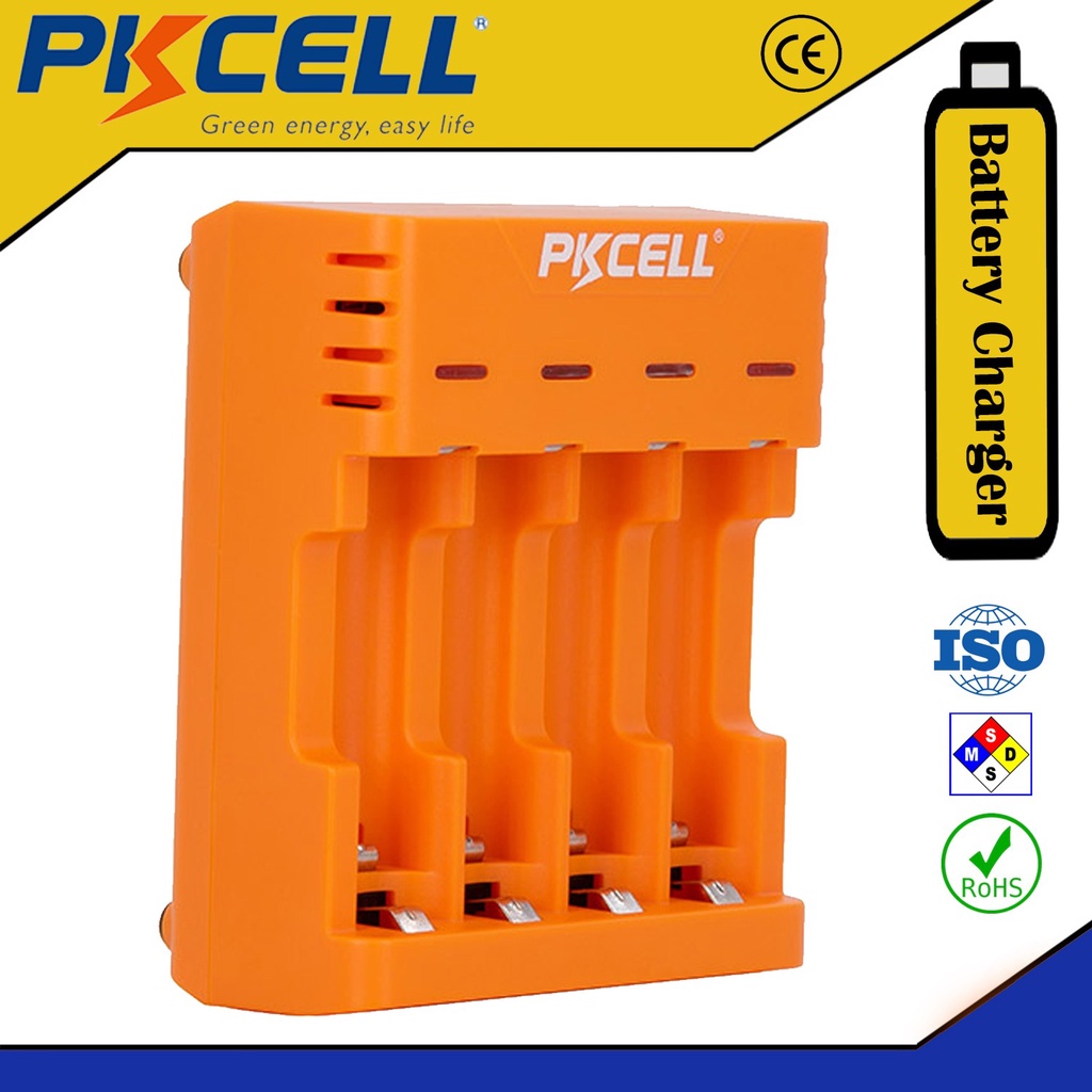 PKCELL (8146) Fast Battery Charger 4 slots for NIMH/NICD AA AAA ...