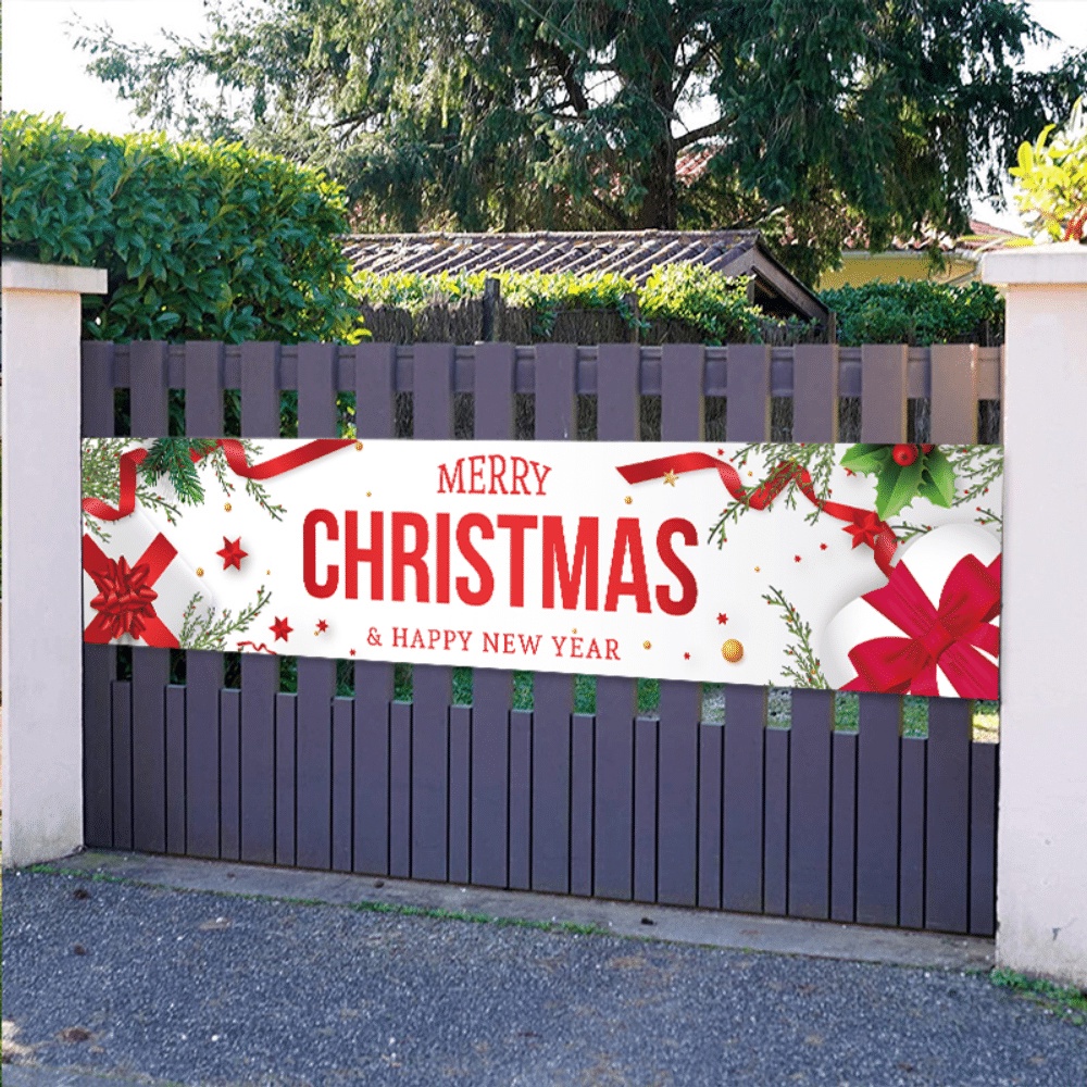 Merry Christmas Banner Large Xmas Sign Garden Christmas Ornaments ...
