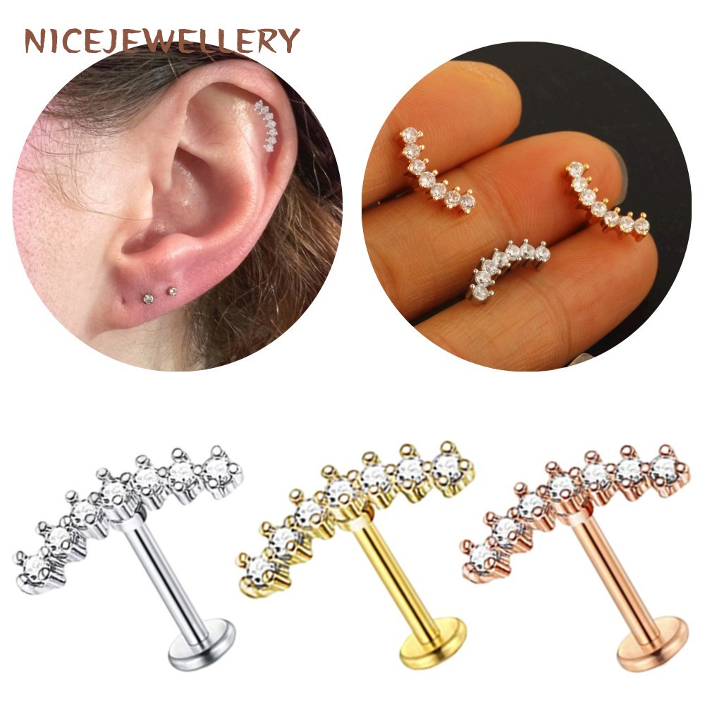 Stud earring for cartilage piercing outlet