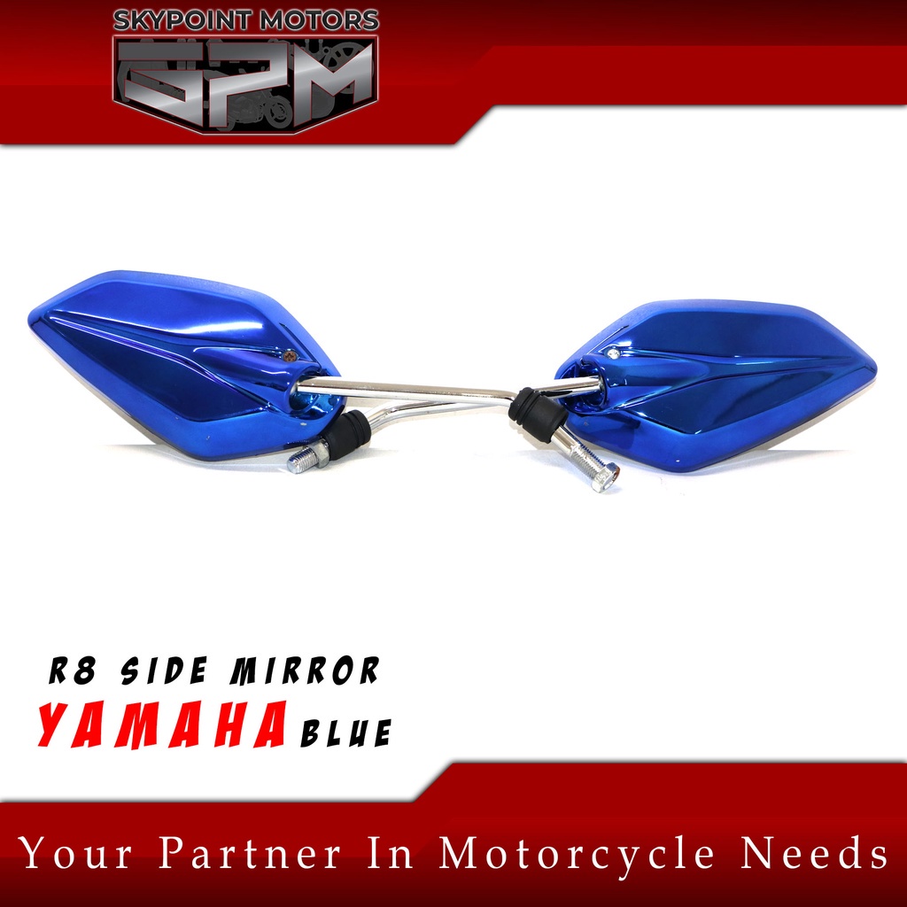 R8 MOTORCYCLE SIDE MIRROR YAMAHA COLORED ZSS B01 (9810159Blue