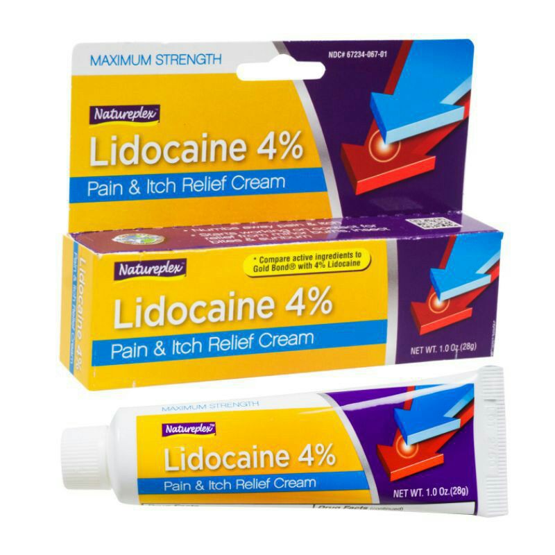 Natureplex Lidocaine 4% Pain Itch Relief cream Skin allergy Hemorrhoids ...