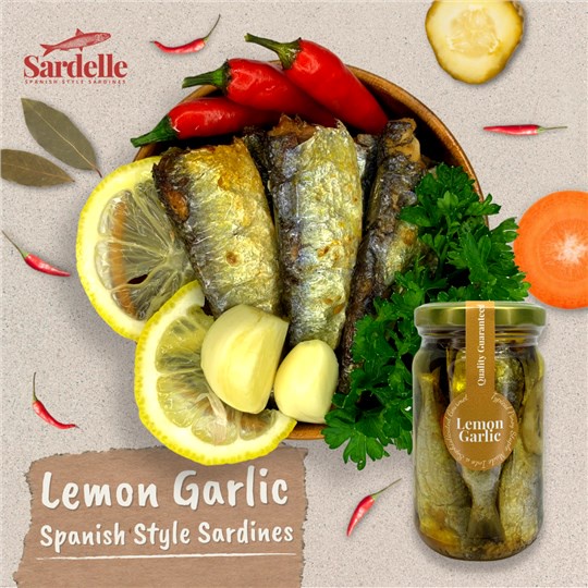 Sardelle Lemon Garlic Premium Spanish Style Sardines in Corn Oil