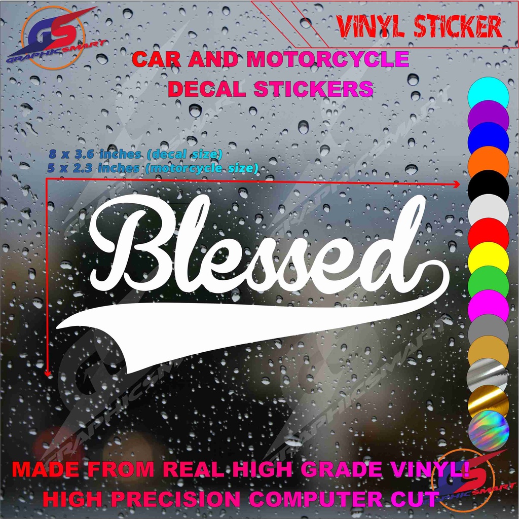 Blessed Motorcycle & Car Sticker Decal Vinyl | Shopee Philippines