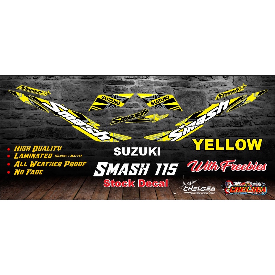 Suzuki Smash 115 Stock Decals / Stickers with freebies | Shopee Philippines