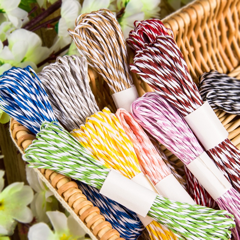 10M Double Color Paper Rope, Paper String Ribbon Natural Paper String ...