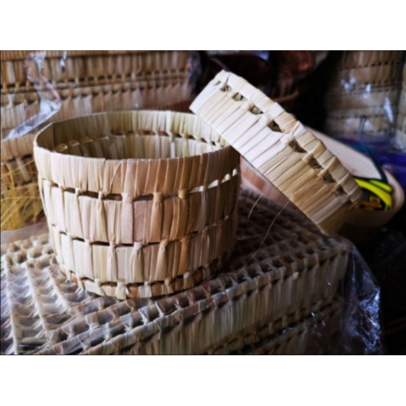 Woven Pandan Tissue Box (Circle / Round and Square base) | Shopee ...