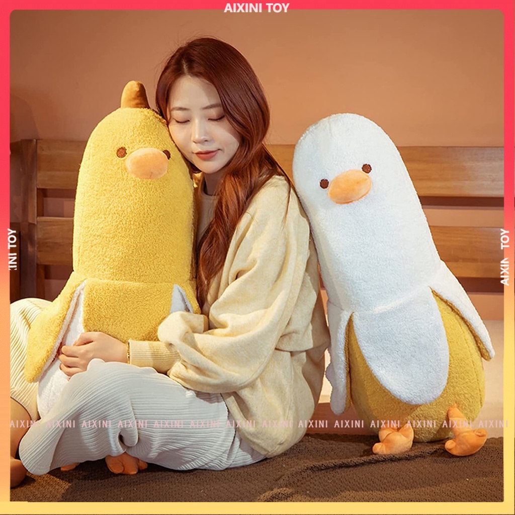 AIXINI Banana Duck Plush Toy Cute Plushie Hugging Plush Pillow Duck