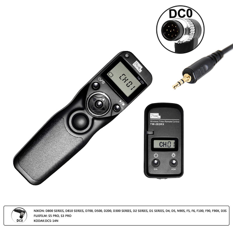 Pixel TW-283 Wireless Timer Remote Control Shutter Release (DC0 DC2 N3 E3  S1 S2) Cable