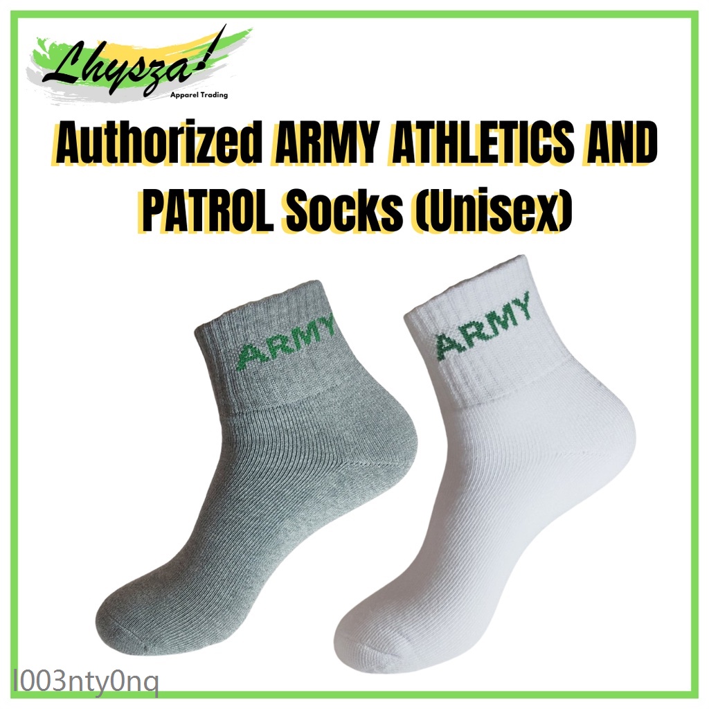 Authorized ARMY ATHLETICS AND PATROL Socks (Unisex) Shopee Philippines