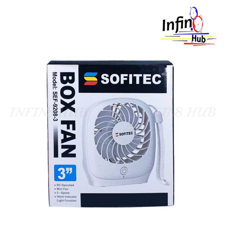Sofitec SEF-9208-3 Rechargeable Mini Handheld Fan Built In Battery Fan ...