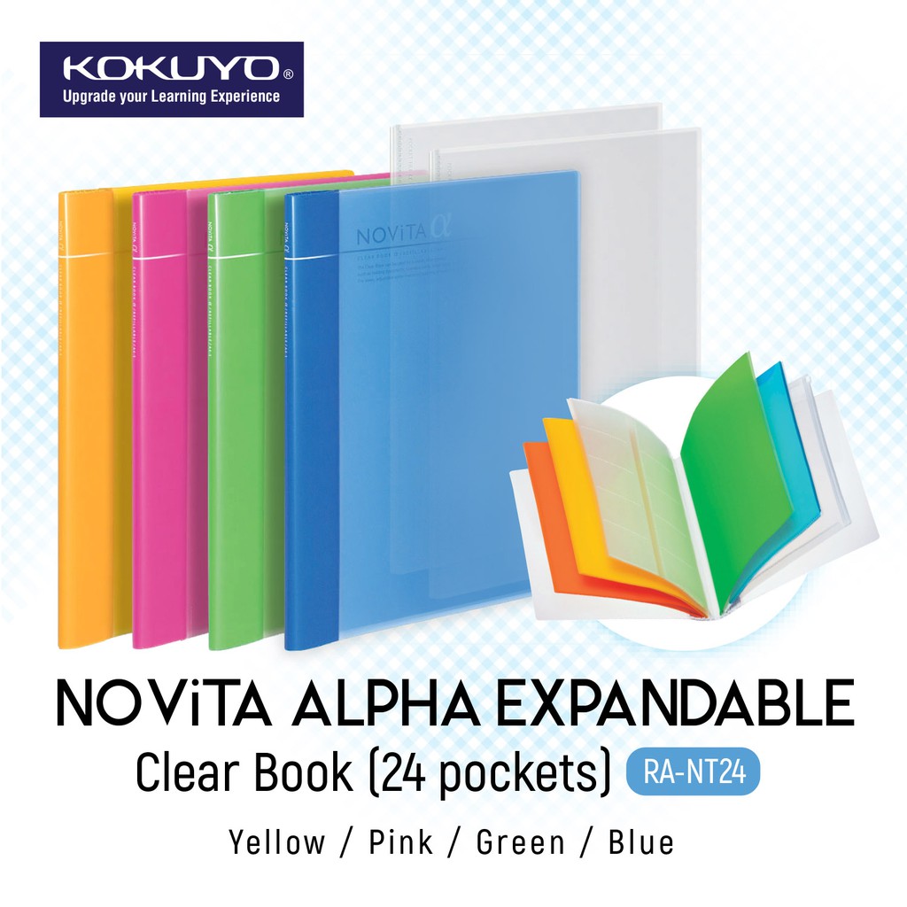 Kokuyo Novita Alpha Expandable Clear Book File - A4 - 24 pocket ...
