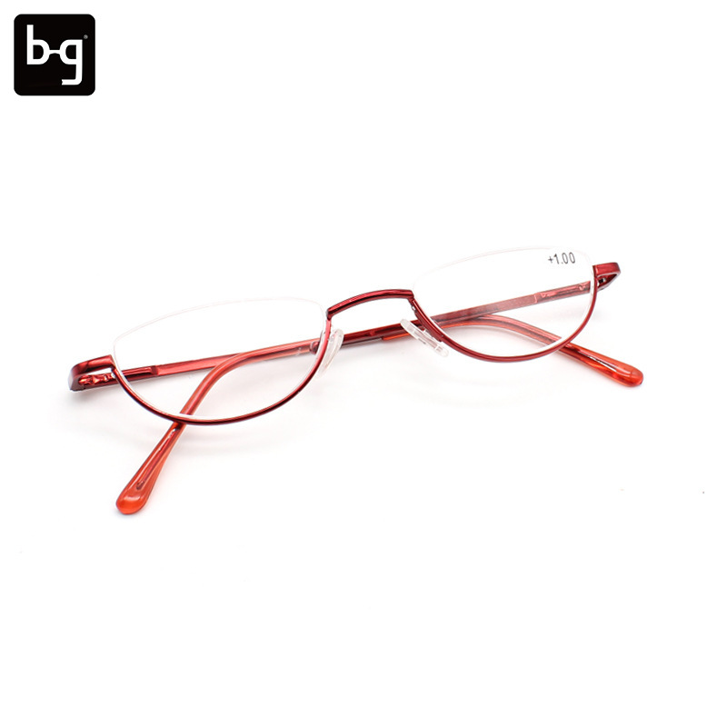 Metal half moon Spring Hinge Ce Flexible Frame Reading Glasses