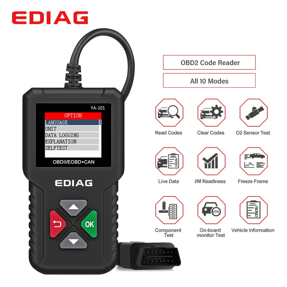 EDIAG YA101 OBDII/EOBD Code Reader OBD 2 Diagnostic Tool YA-101 Update ...
