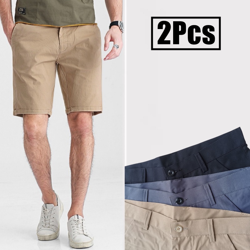 Korean chino pants high quality men's casual comfortable shorts Plain ...