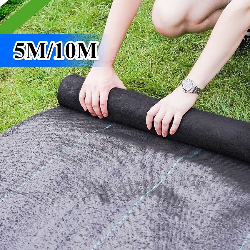5/10M Weed Control Barrier Fabric Weeding Cloth Black Degradable Film ...