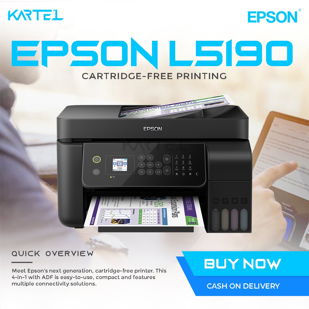 Epson L5190 Wi Fi All In One Ink Tank Printer With Adf Shopee Philippines 8952