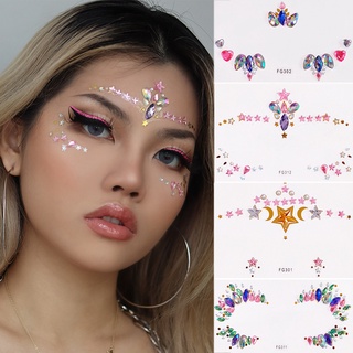 3 Pack Crystal Sticker Sparkly Stickers Face Tattoo Rhinestone Forehead  Child 