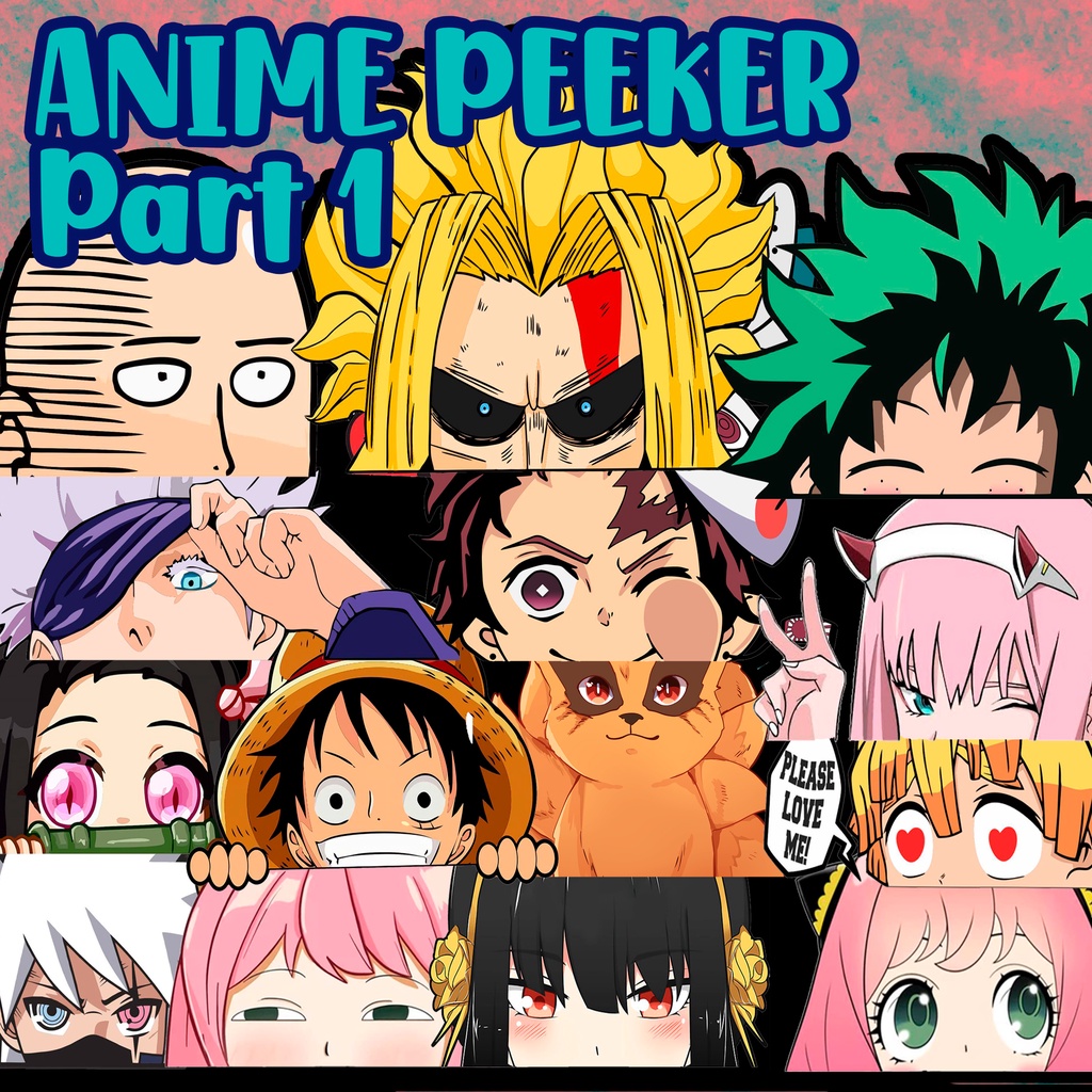 Anime Peeking Sticker | Part 1 Vinyl Waterproof One piece Phone Tumbler ...